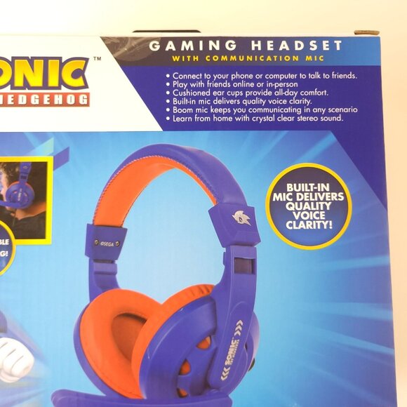 Sakar Sonic The Hedgehog Gaming Headset with Communication Mic Comfortable Sega - Picture 3 of 9